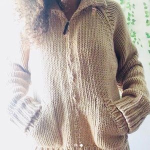 Thick hand sewn zip up